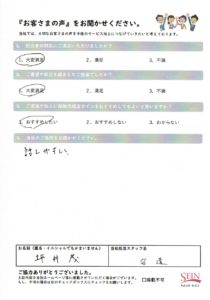 坪井 茂 様のアンケート